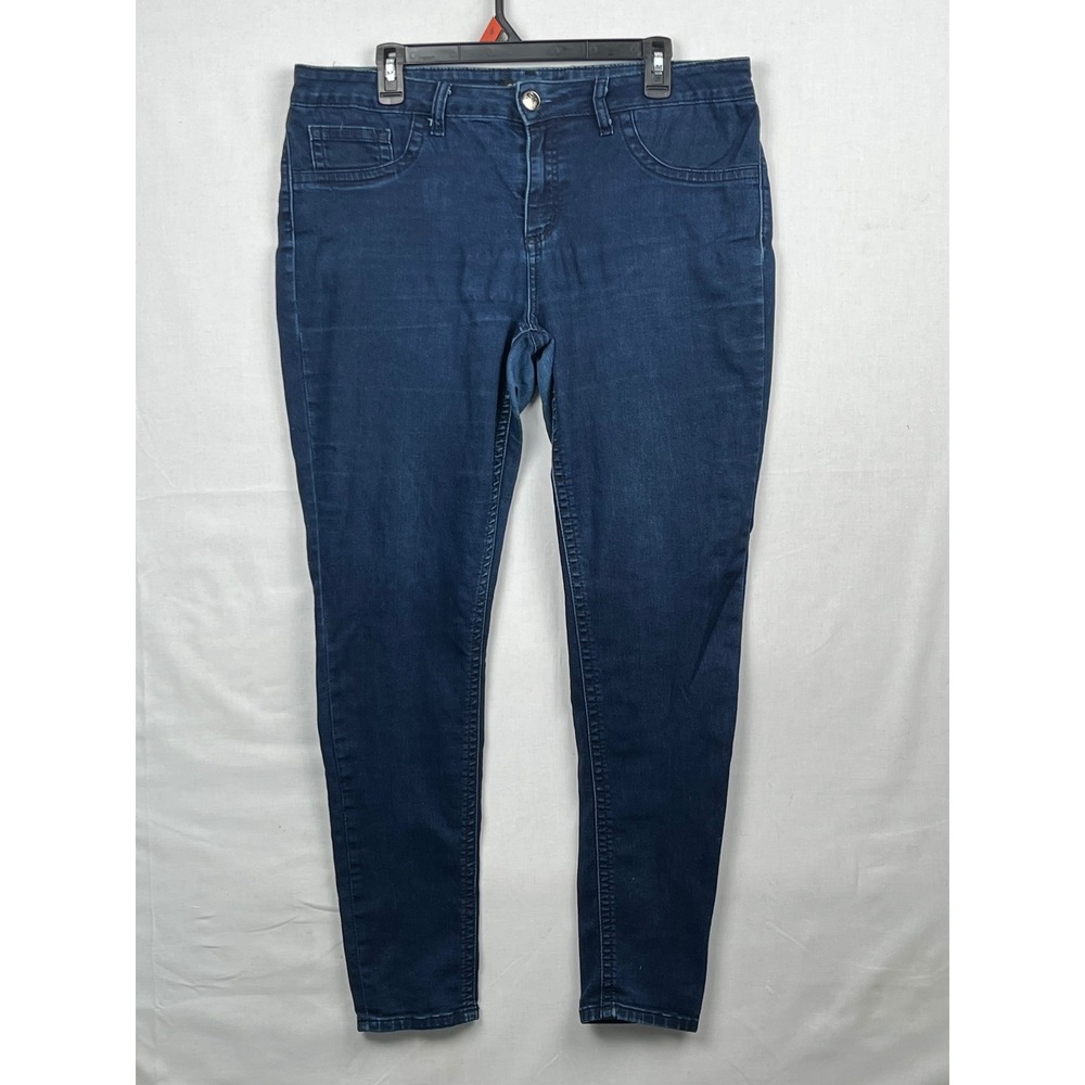 Love Indigo Skinny Jeans Womens Size 14 Dark Wash Stretch Denim Blue